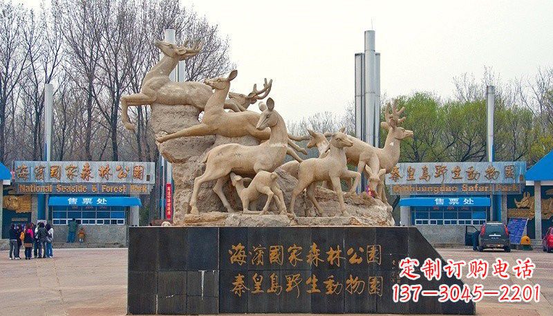 廊坊梅花鹿雕塑——令公园更美丽