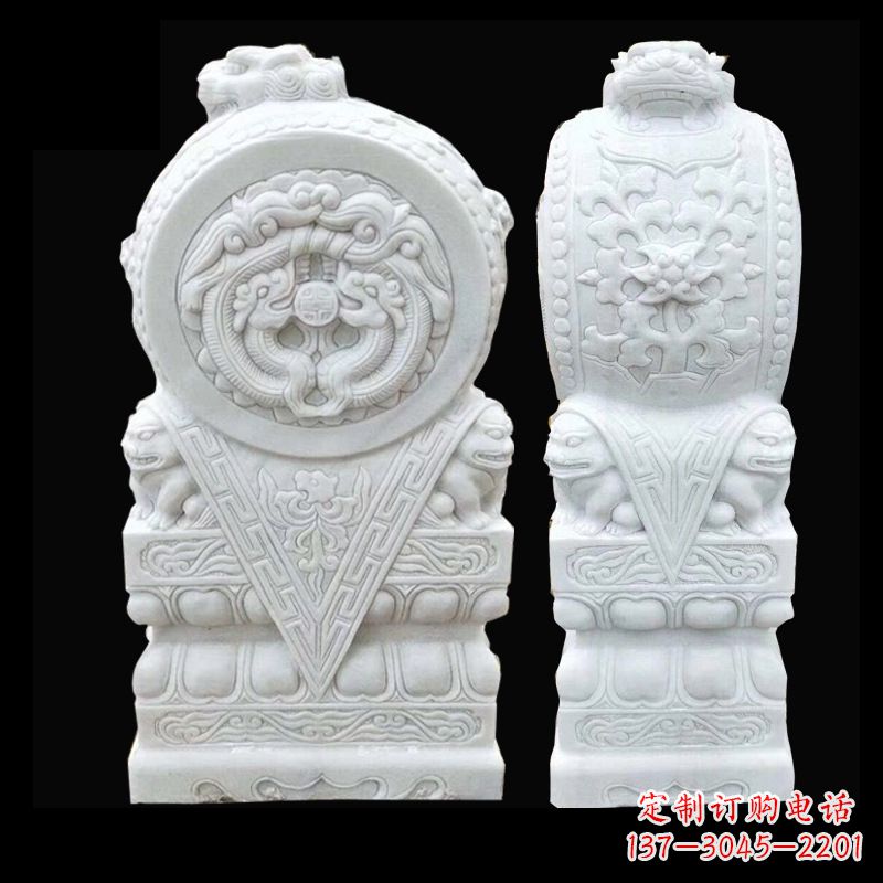 廊坊中领雕塑精心打造的石雕门墩雕塑,采用优质…