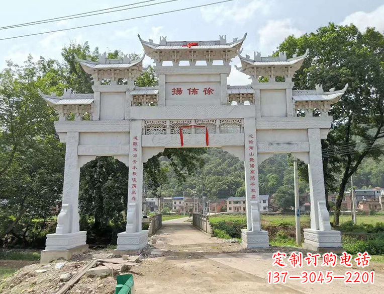 廊坊古典大气的门楼石雕雕塑