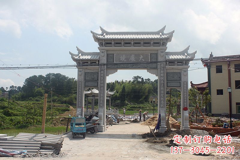 廊坊中领雕塑:牌坊浮雕墙仿古雕塑工艺