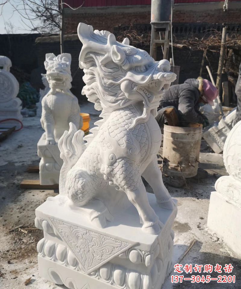 廊坊正宗古典麒麟神兽招财动物雕塑