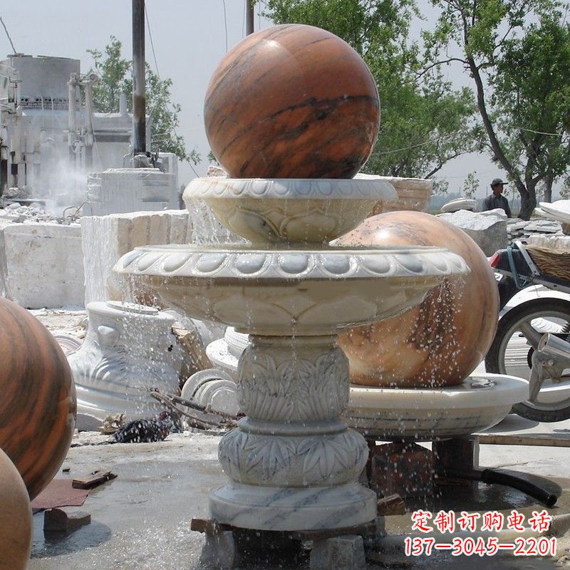 廊坊艺术精美的青石风水球雕塑