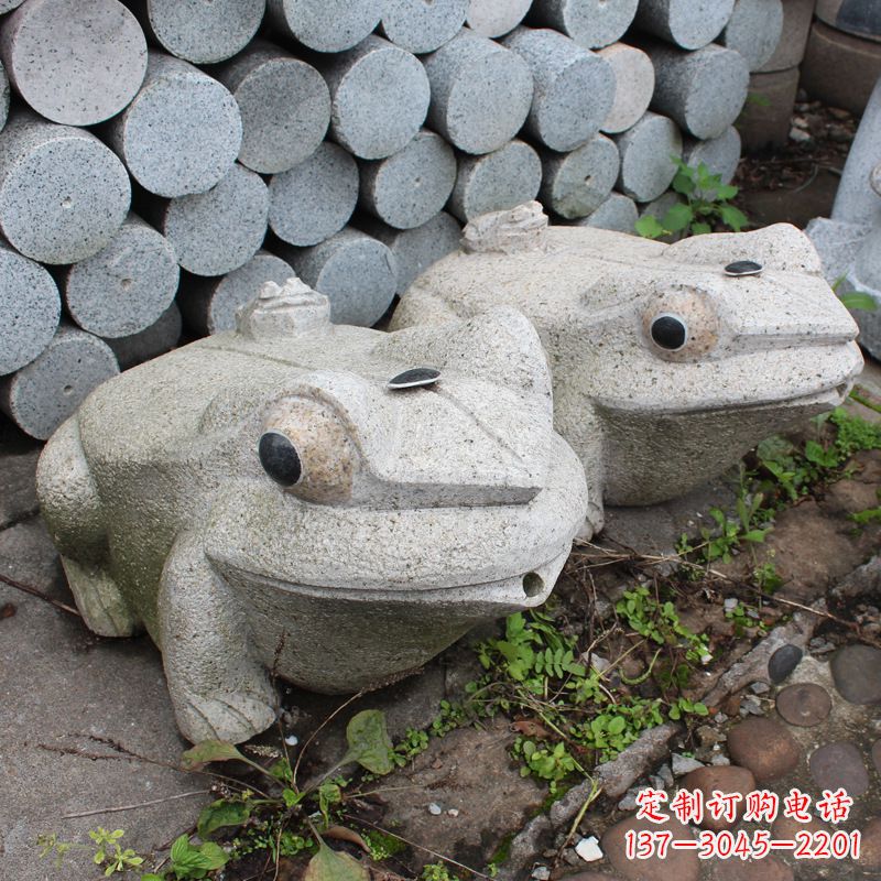 廊坊石雕青蛙喷水雕塑