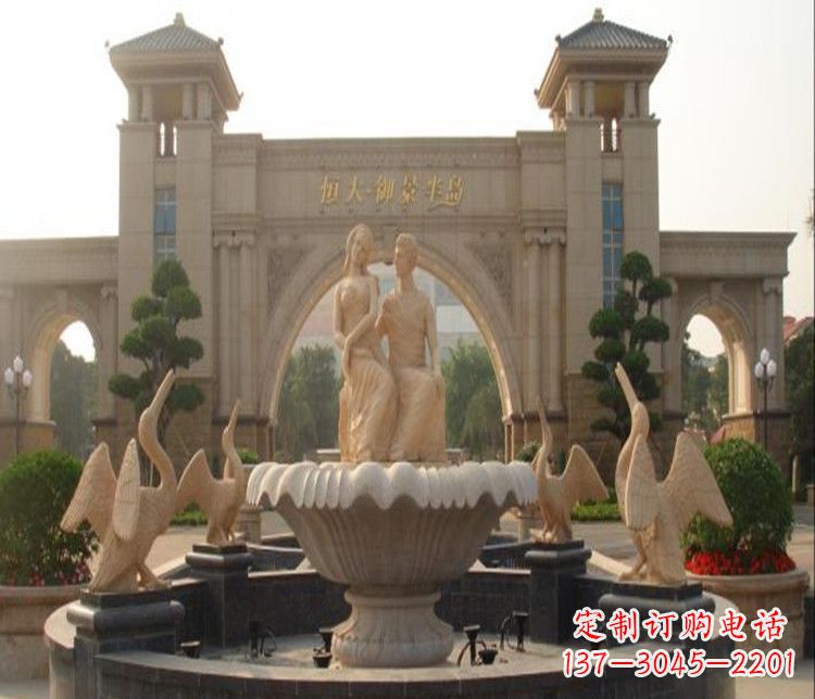 廊坊石雕西方人物喷泉雕塑