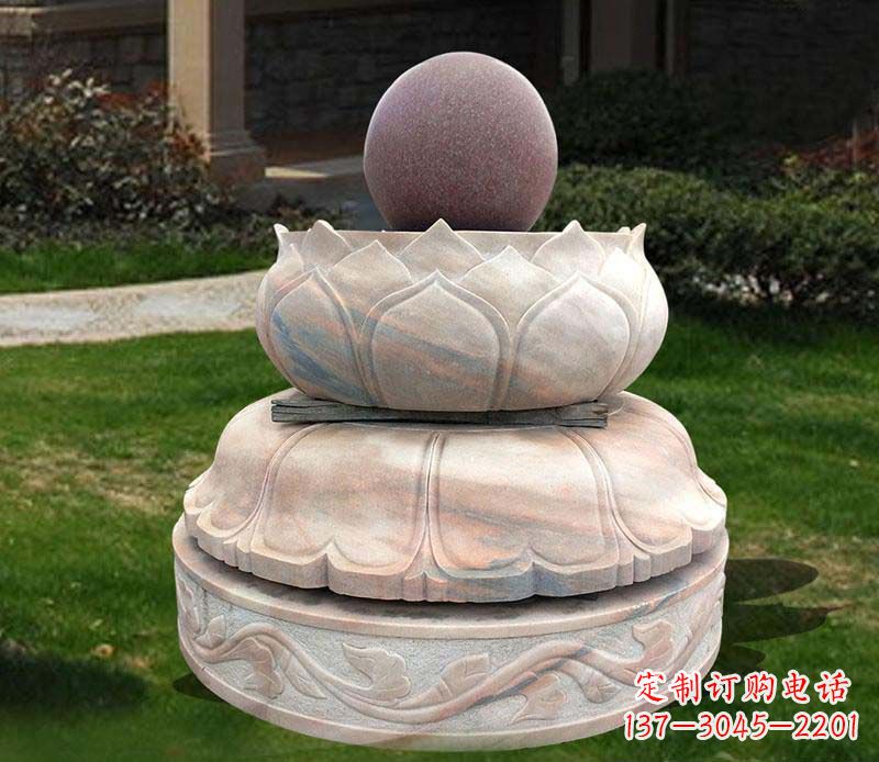 廊坊石雕小区风水球雕塑
