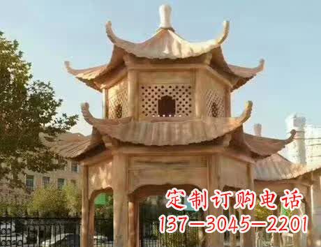 廊坊石雕小区景观双层凉亭