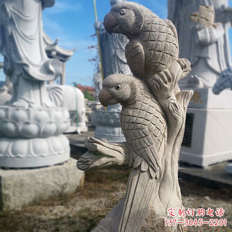 廊坊石雕鹦鹉景观雕塑摆件