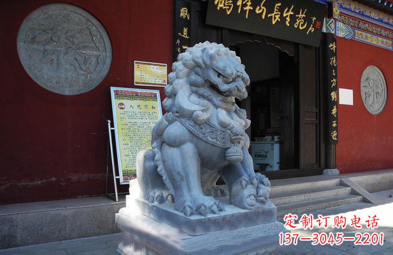廊坊石狮子寺庙门口石雕