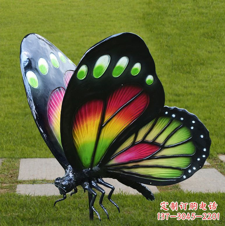 廊坊树脂仿真蝴蝶草坪动物昆虫雕塑
