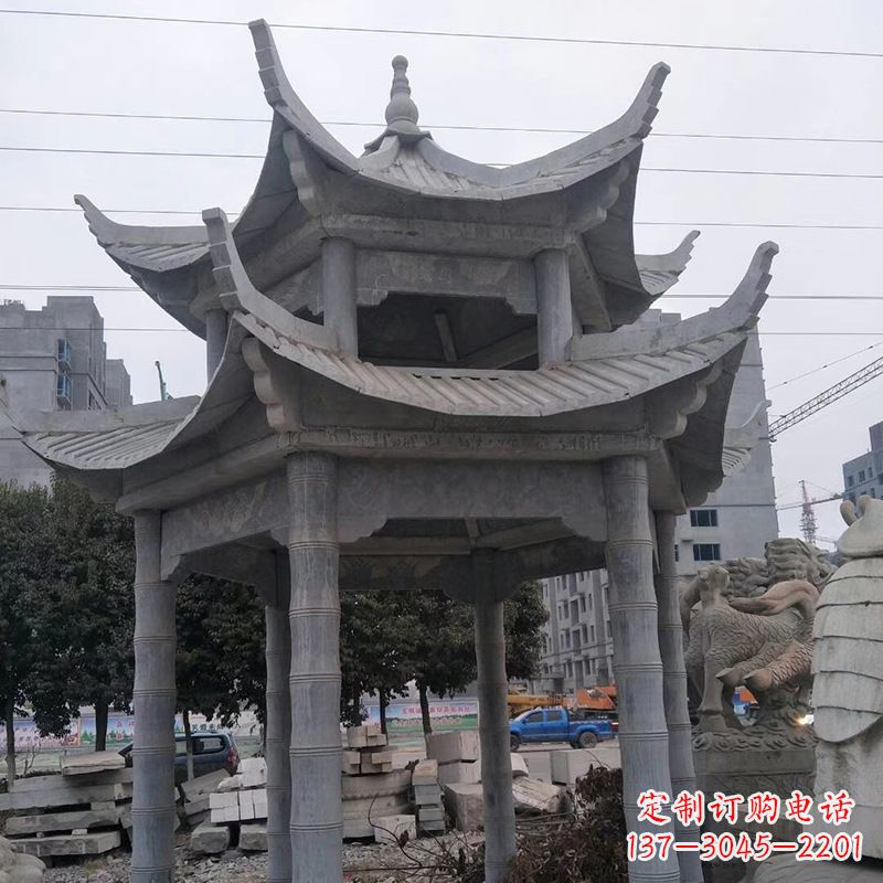 廊坊双层八角石雕凉亭