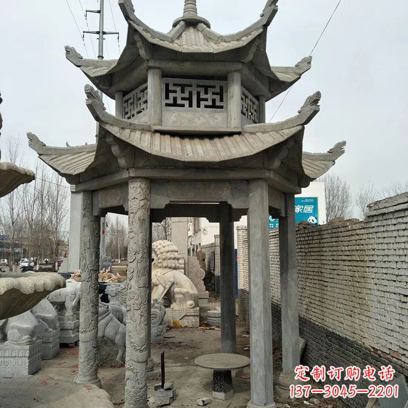 廊坊双层大理石凉亭雕塑