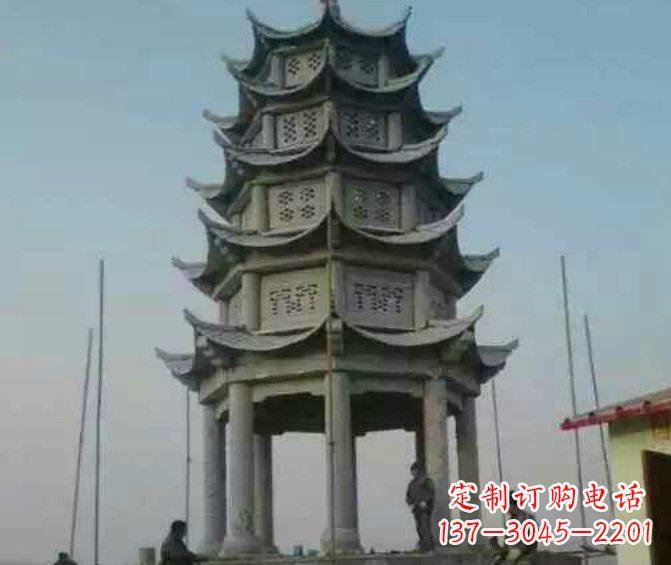 廊坊双层大理石凉亭石雕 (2)