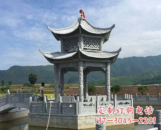 廊坊双层仿古凉亭石雕_1