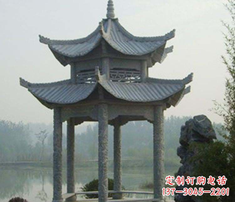廊坊双层仿古凉亭石雕_2