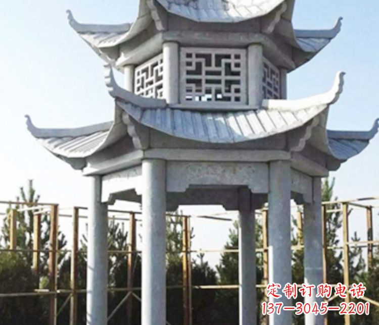 廊坊双层仿古石凉亭石雕_2
