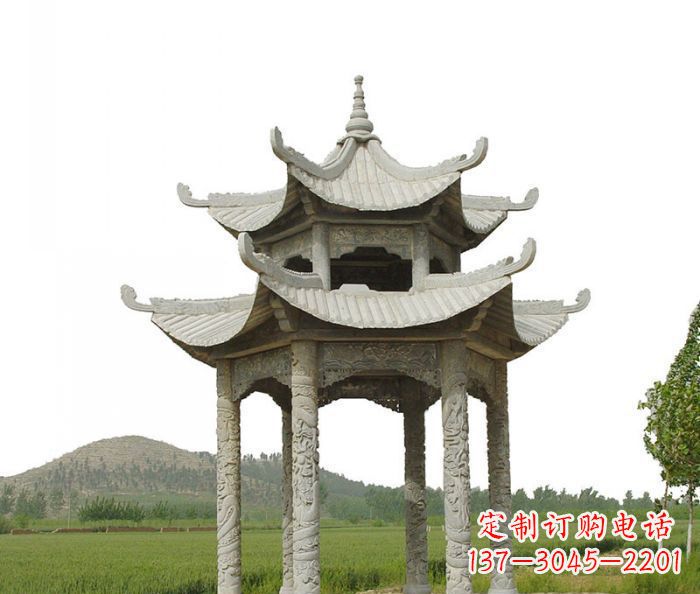 廊坊双层仿古石雕凉亭