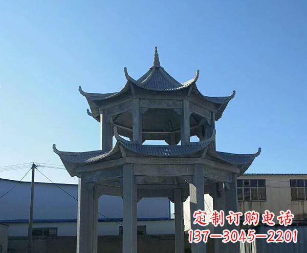 廊坊双层仿古石凉亭石雕_1