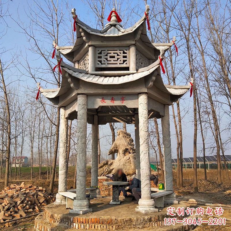 廊坊双层六角石凉亭