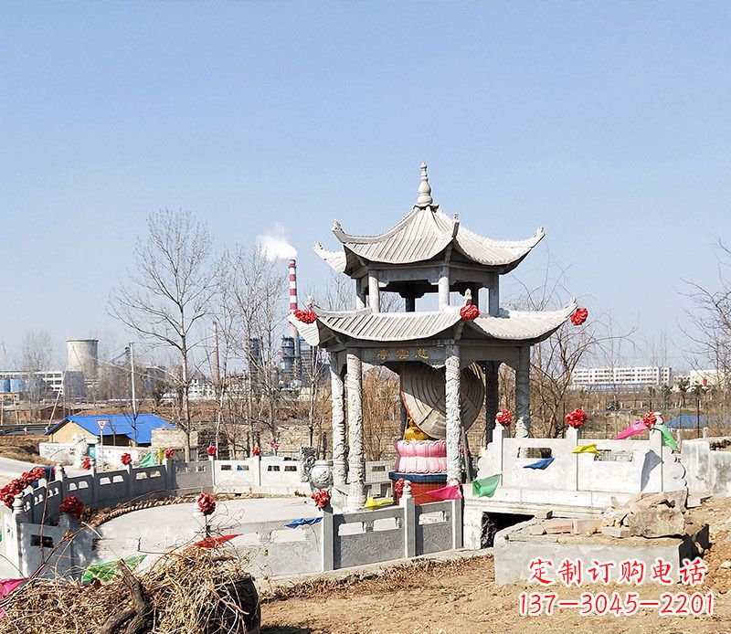 廊坊双层石凉亭石雕 (2)