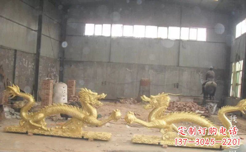 廊坊双龙戏珠广场铜雕 (2)