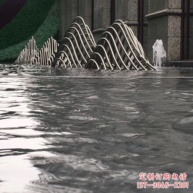 廊坊水池水景假山不锈钢