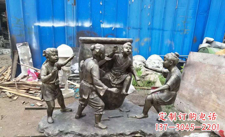 廊坊司马光砸缸铜雕 (2)