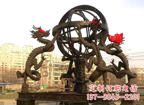 廊坊四龙戏珠城市景观铜雕