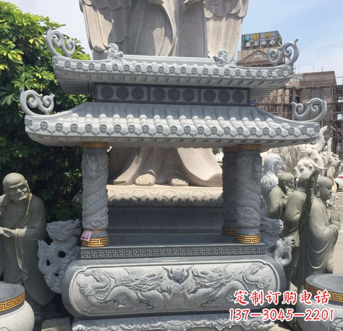 廊坊寺庙景观仿古香炉石雕 (2)