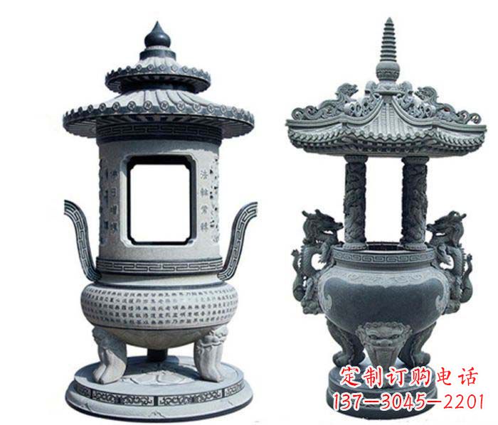 廊坊寺庙景观仿古香炉石雕