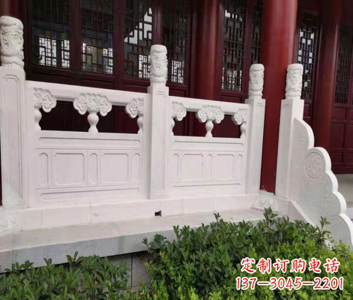 廊坊寺庙景观汉白玉石浮雕栏板 (3)