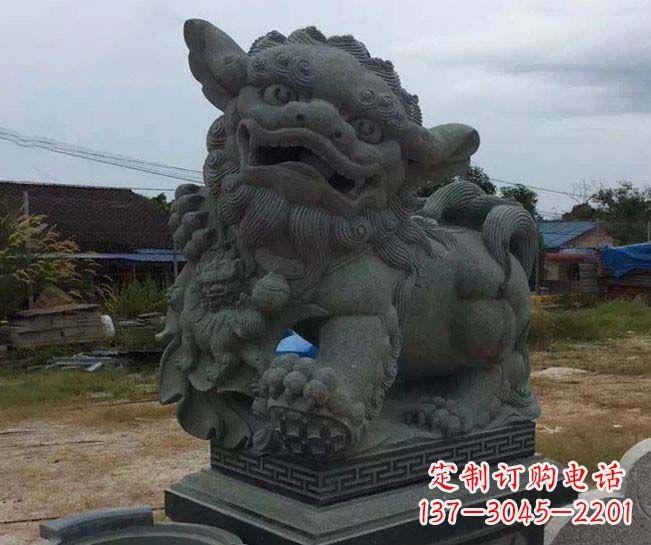 廊坊寺庙景观南方狮子石雕
