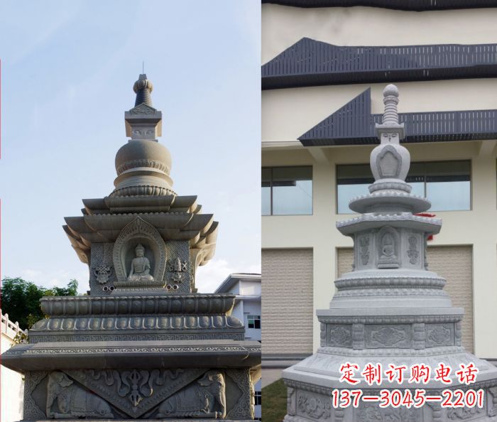 廊坊寺庙景观舍利塔石雕 (3)