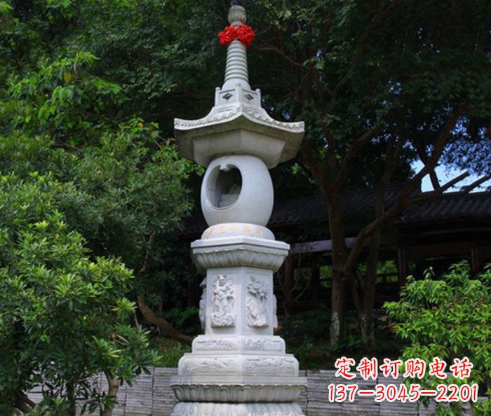 廊坊寺庙景观舍利塔石雕 (2)