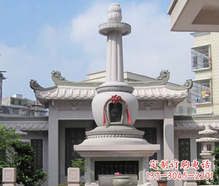 廊坊寺庙景观舍利塔石雕 (4)