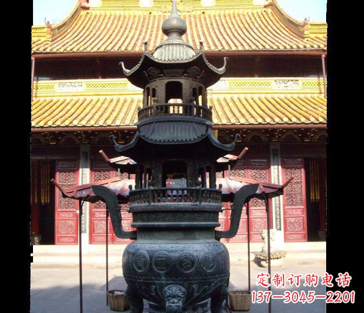 廊坊寺庙景观香炉铜雕