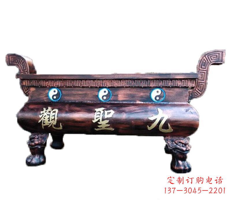 廊坊寺庙九龙香炉铜雕