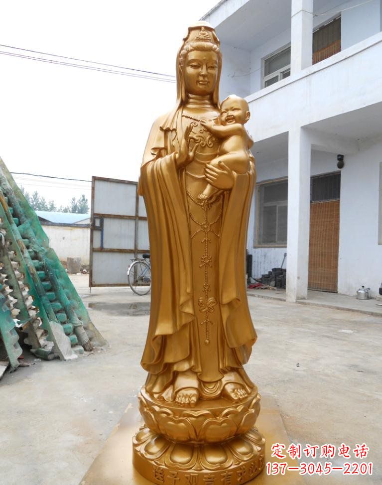 廊坊寺庙立式送子观音铜雕