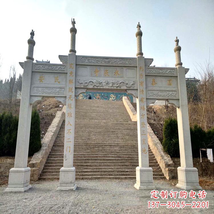 廊坊寺庙入口无楼牌坊