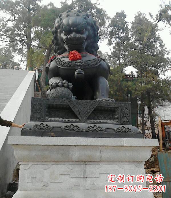 廊坊寺庙狮子铜狮子雕塑