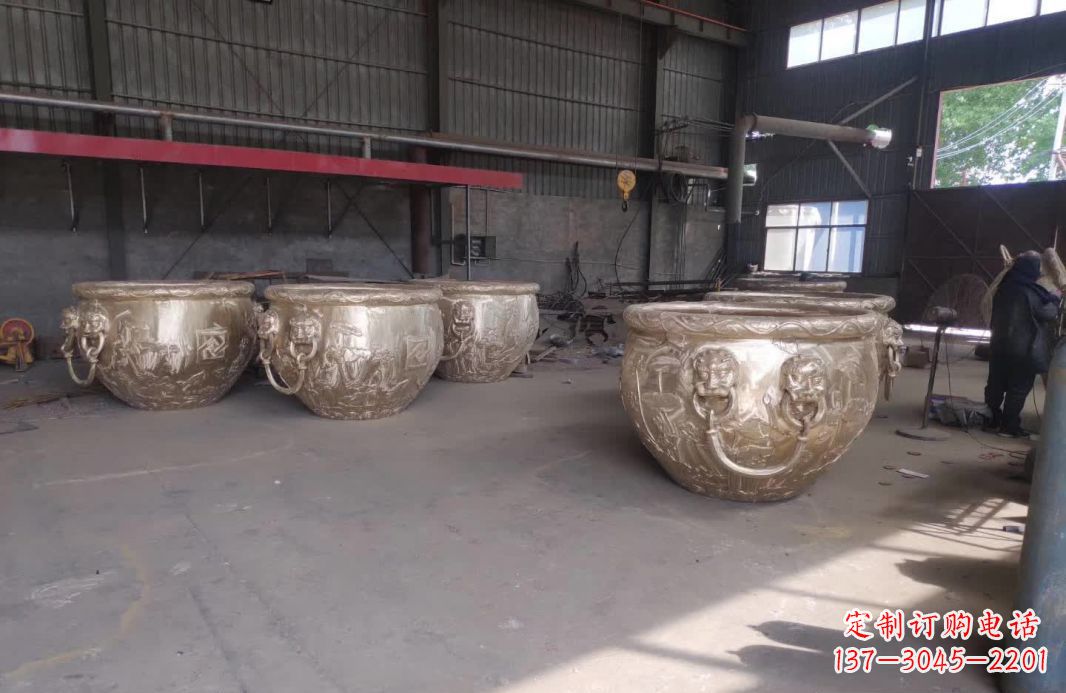廊坊寺庙水缸铜雕塑