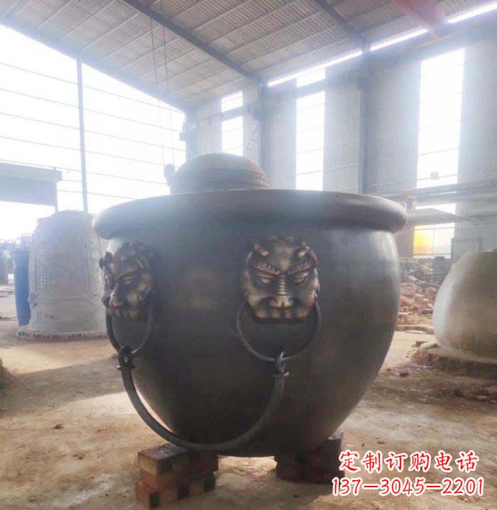 廊坊寺庙水缸铜雕