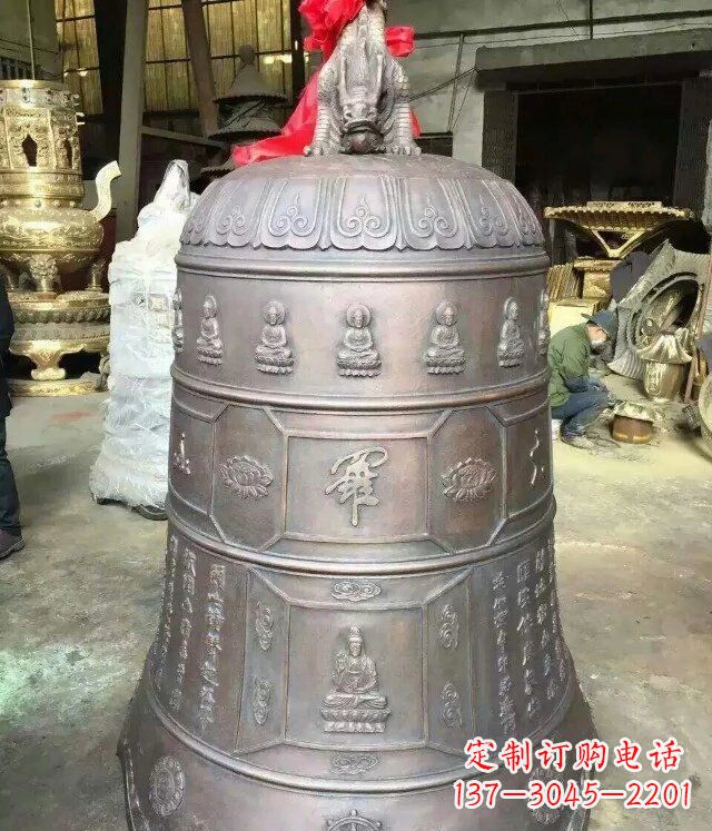 廊坊寺庙铜雕钟铸铜钟雕塑