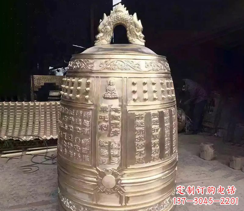 廊坊寺庙铜钟雕塑 (3)