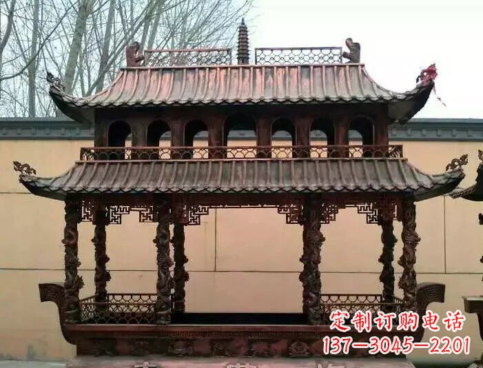 廊坊寺庙香炉铜雕 (3)