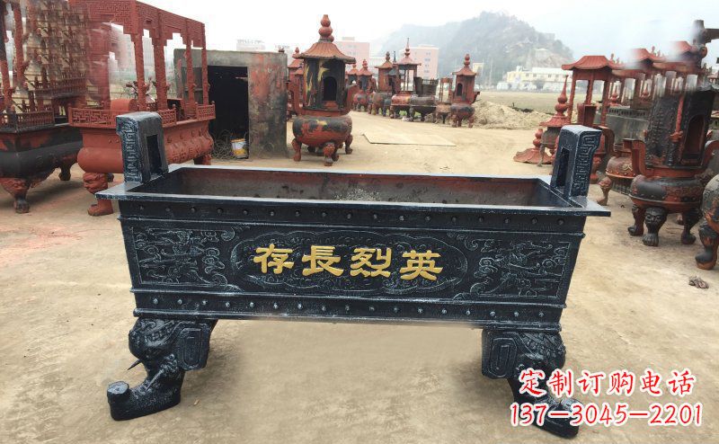廊坊寺庙香炉铜雕 (4)