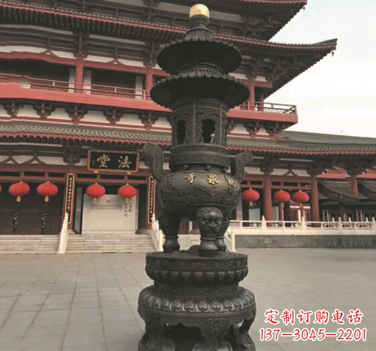 廊坊寺庙香炉铜雕222