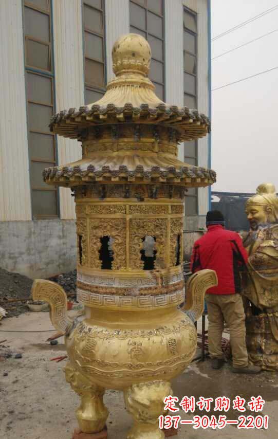 廊坊寺庙香炉铜雕塑