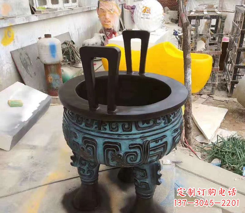 廊坊寺庙圆型铜雕香炉