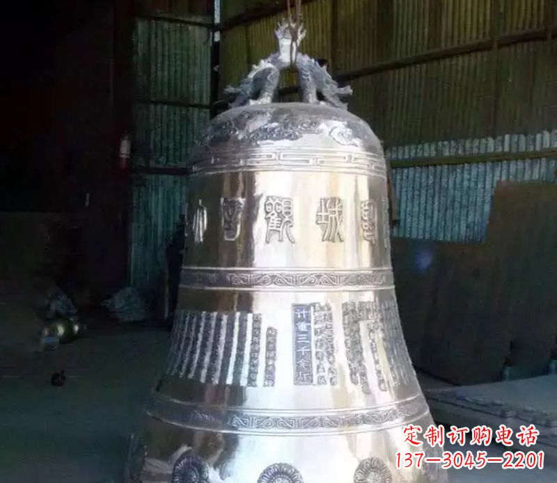 廊坊寺庙铸铁铜钟雕塑
