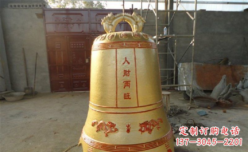 廊坊寺庙铸铜钟雕塑